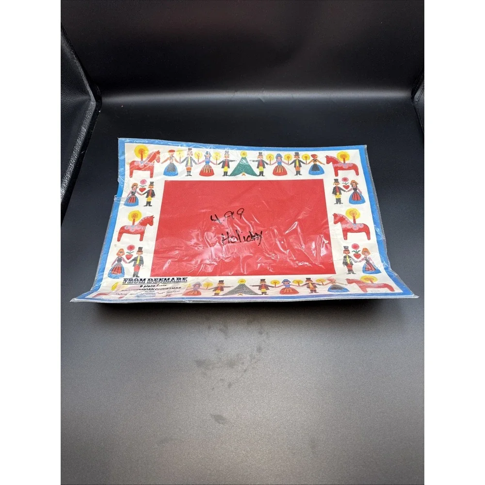 Vintage Caspari Scandinavian Christmas -Set of 8 Paper‎ Placemats-Unopened